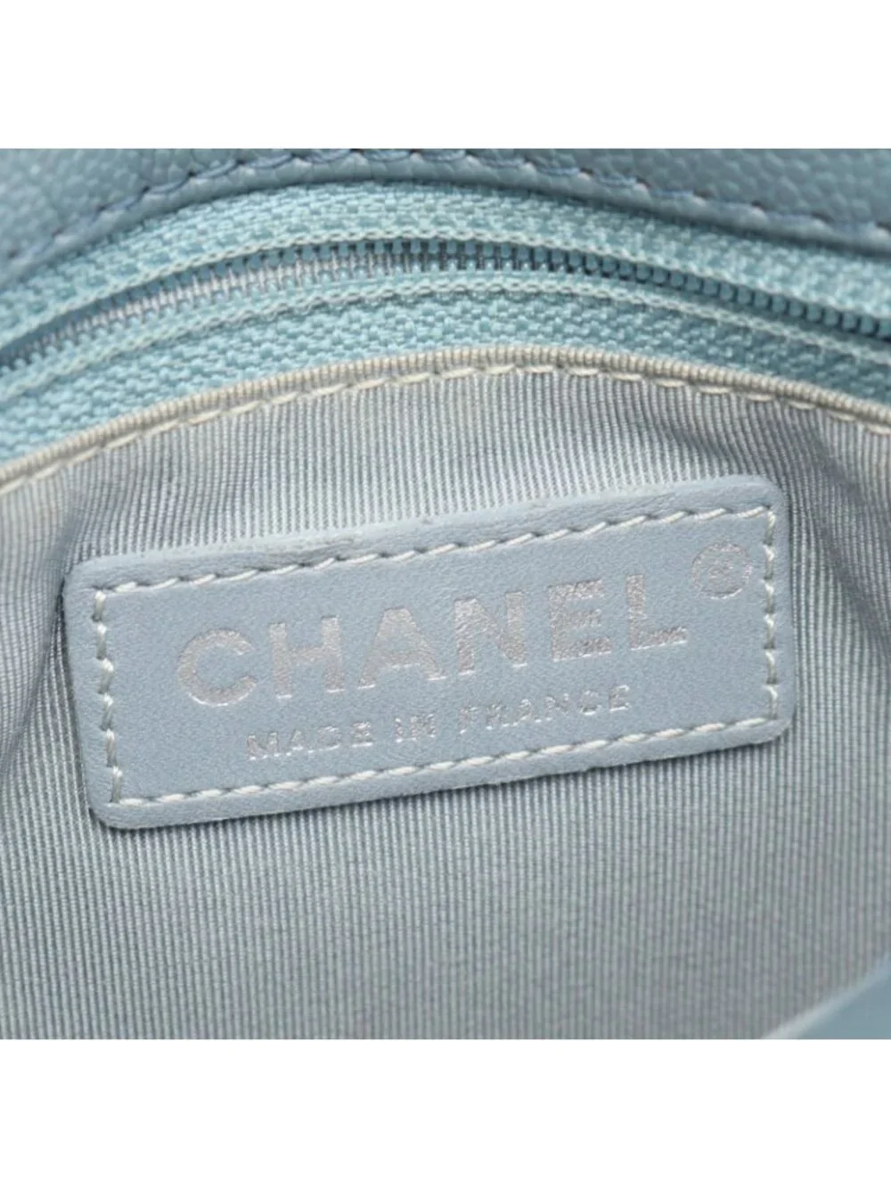 Chanel Shoulder Bag Quilted Smoki Blue Caviar Leather Chain